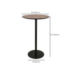 Elegant Wooden Pub Bar Table with Black Metal Base for Cafe