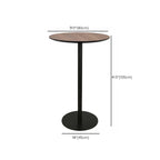 Elegant Wooden Pub Bar Table with Black Metal Base for Cafe