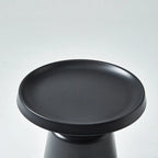 White Round Metal End Table with Tray Top for Living Room