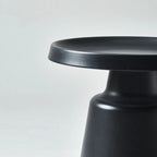 White Round Metal End Table with Tray Top for Living Room