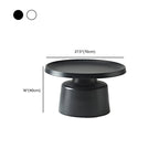 White Round Metal End Table with Tray Top for Living Room