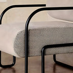 Industrial Leather/Velvet Accent Chair with Metal Frame