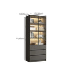 Black Wood Glass Door Storage Standard Display Cabinet