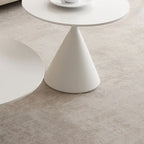 White Round Nesting Coffee Table with Modern Simple Style