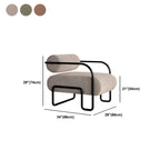 Industrial Leather/Velvet Accent Chair with Metal Frame