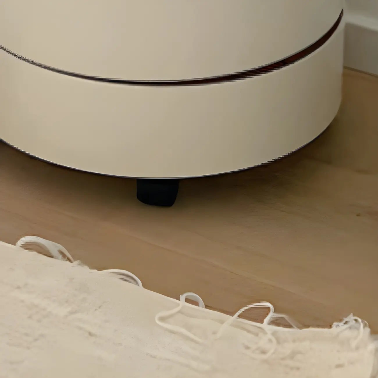 Simple Off White Rotating Bedside Table with Drawers Storage