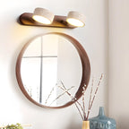 3-Light Bathroom Circle LED Stone Cylinder Vanity Light