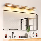 3-Light Bathroom Circle LED Stone Cylinder Vanity Light