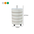 Simple Off White Rotating Bedside Table with Drawers Storage