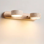 3-Light Bathroom Circle LED Stone Cylinder Vanity Light