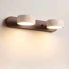 3-Light Bathroom Circle LED Stone Cylinder Vanity Light
