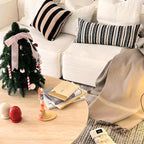 Modern Travertine Round Beige Coffee Table with Small Space