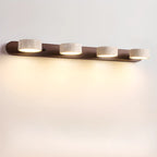 3-Light Bathroom Circle LED Stone Cylinder Vanity Light
