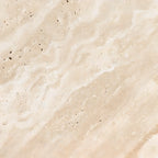 Modern Travertine Round Beige Coffee Table with Small Space