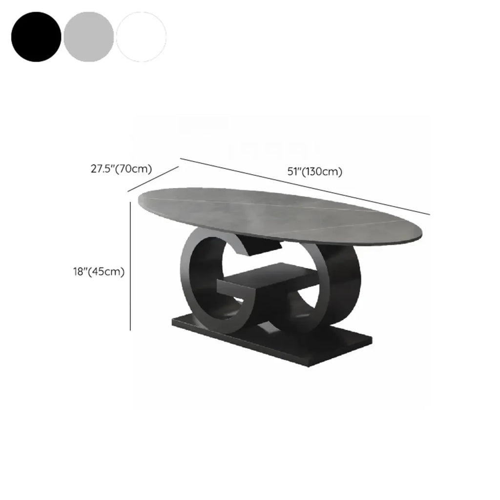 Modern White Oval Coffee Table with Unique Style