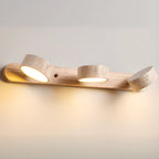 3-Light Bathroom Circle LED Stone Cylinder Vanity Light