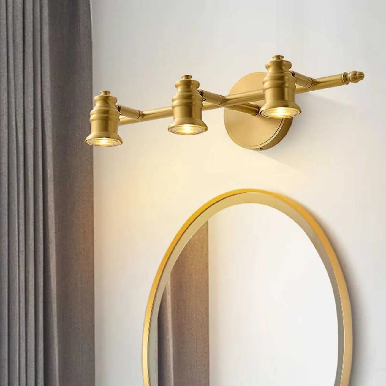 Antique Copper Gold Bath Vanity Light Fixture Hardwired