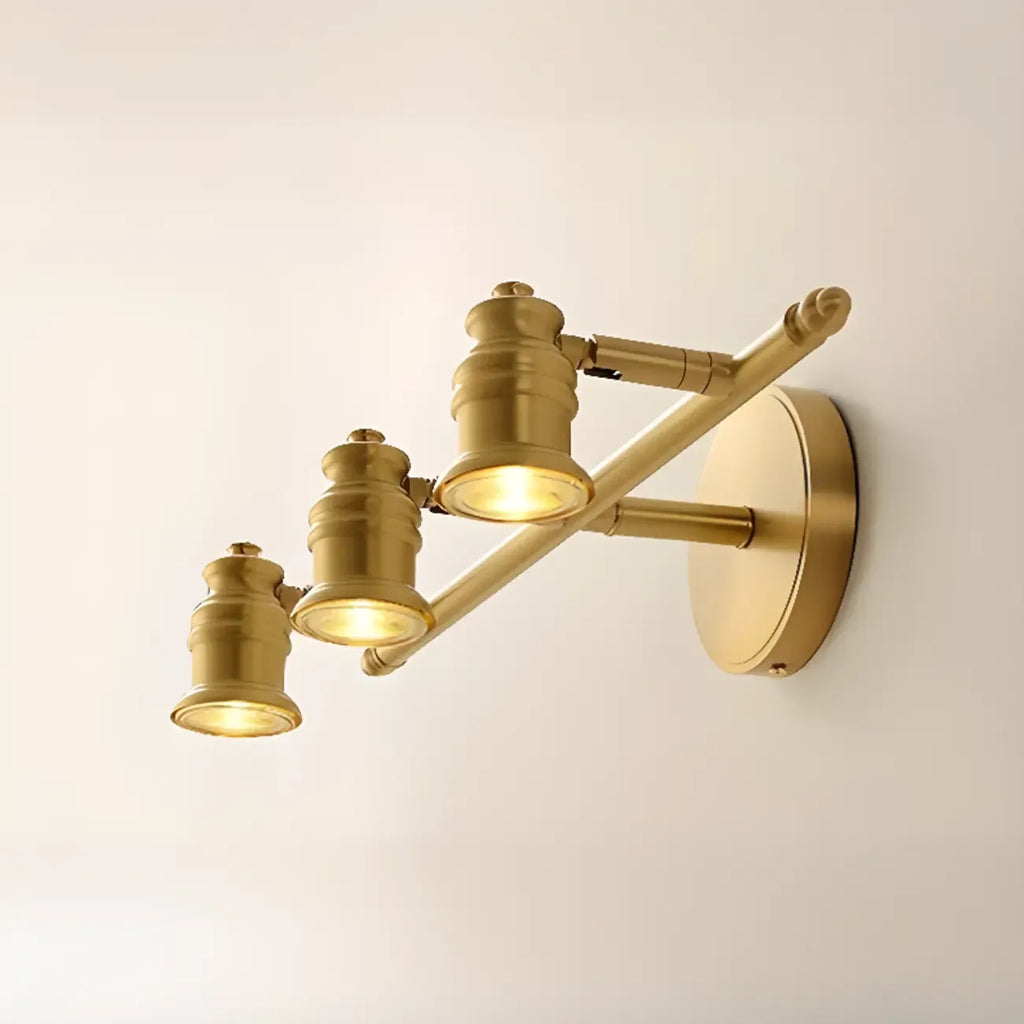Antique Copper Gold Bath Vanity Light Fixture Hardwired
