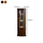 Classic Wood Walnut Glass Doors Corner Display Cabinet