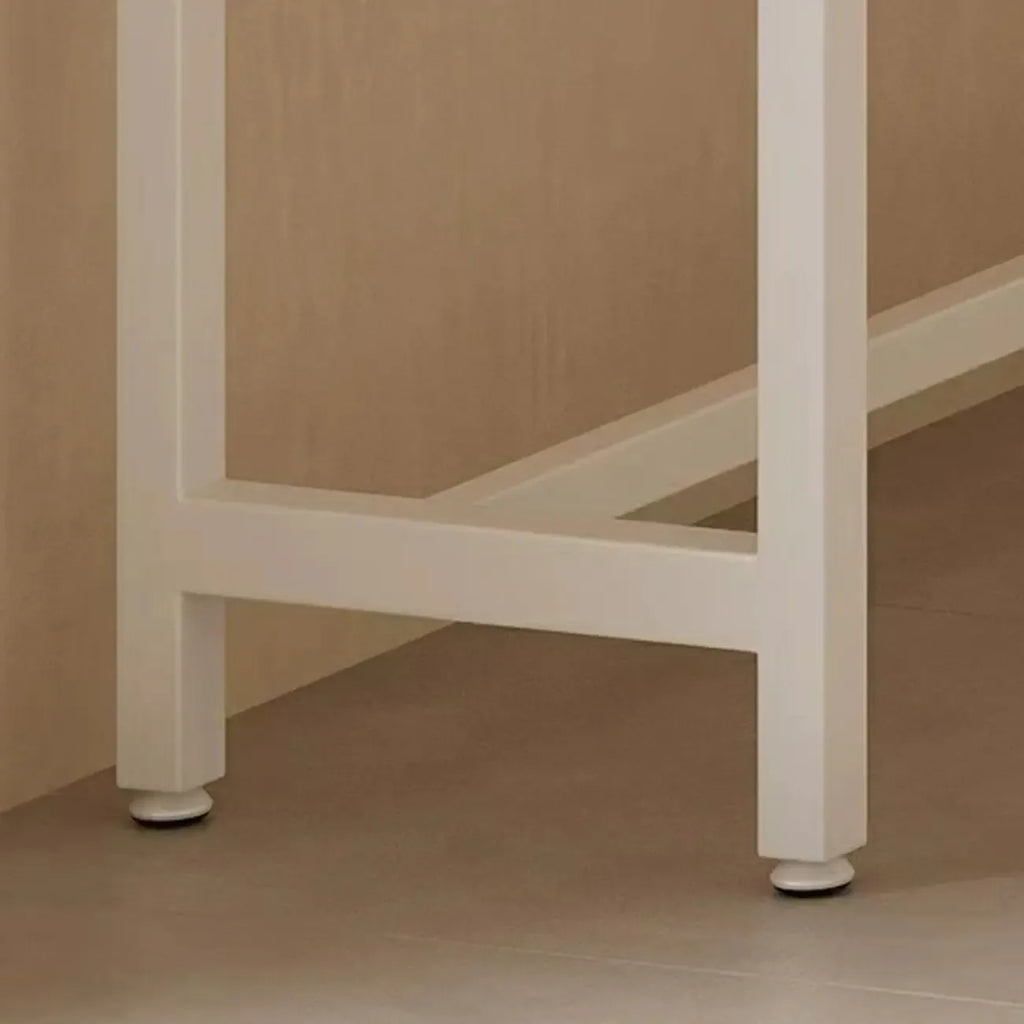 Simplistic Pine Wood Bar Table with White Metal Base for Dining