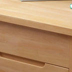 Narrow Rubberwood Lift-Top Bed Side Table with Drawers