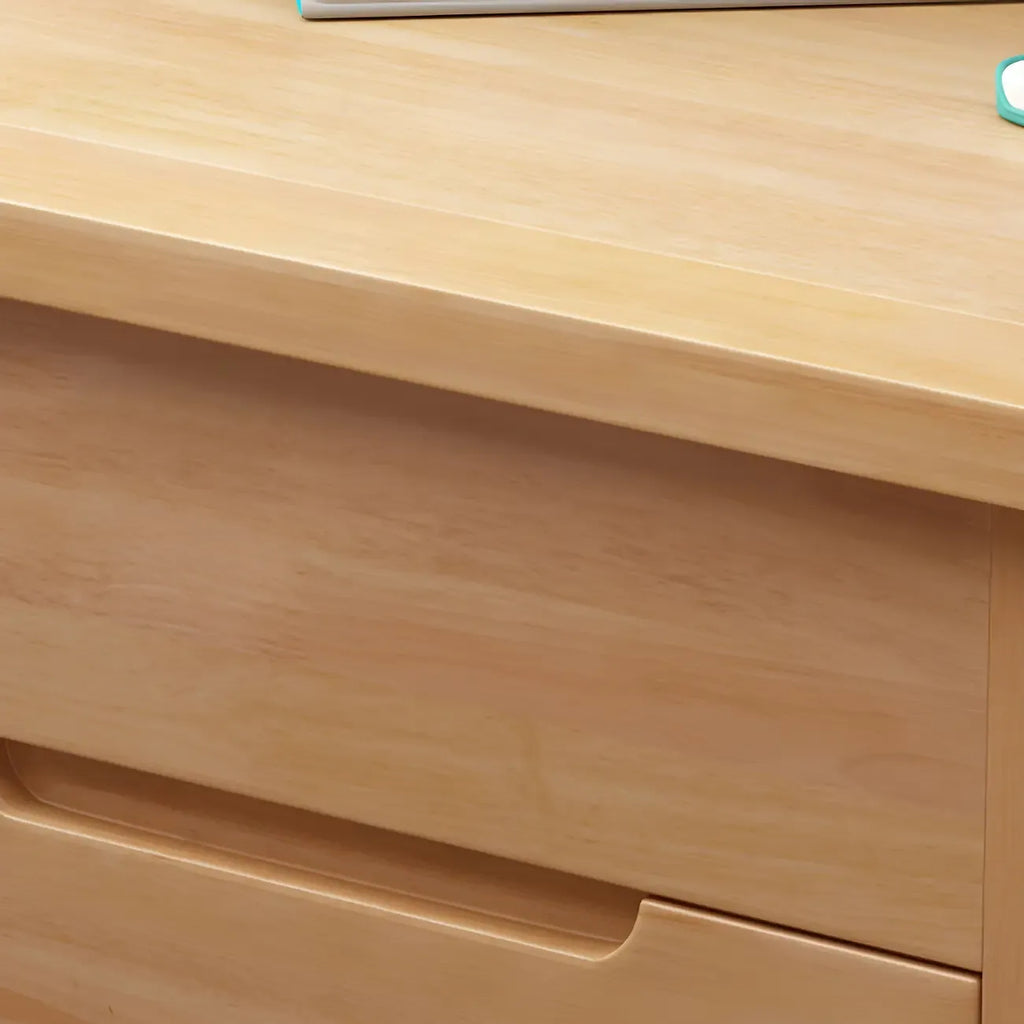 Narrow Rubberwood Lift-Top Bed Side Table with Drawers