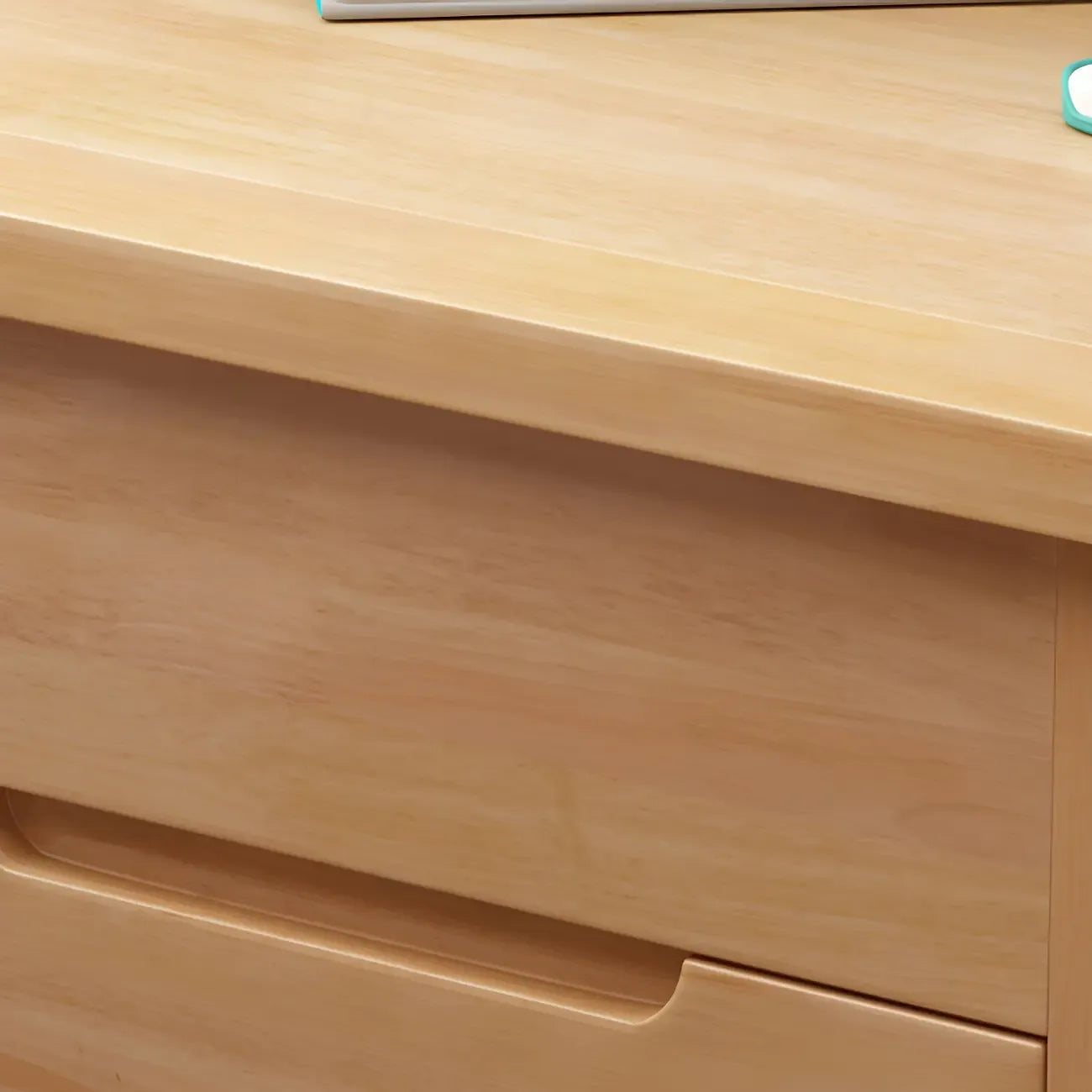 Narrow Rubberwood Lift-Top Bed Side Table with Drawers