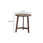 Mid-century Wooden Round Coffee Table Set with Cross Legs