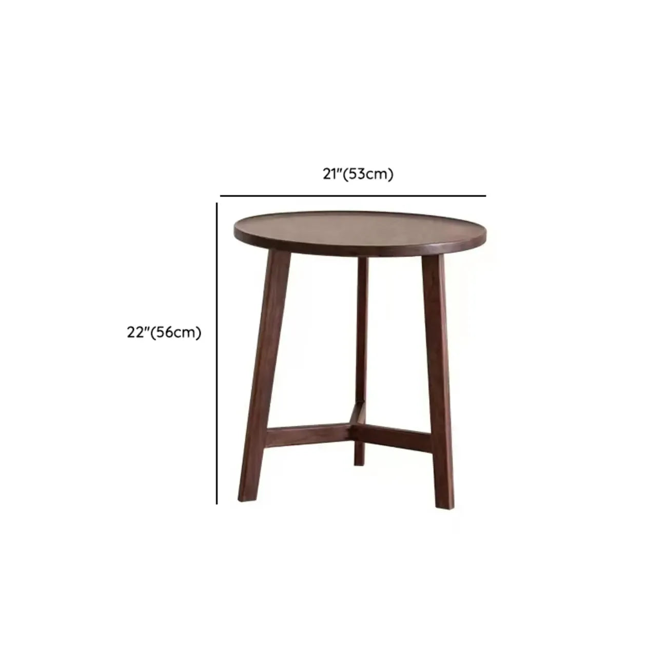 Mid-century Wooden Round Coffee Table Set with Cross Legs