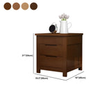 Narrow Rubberwood Lift-Top Bed Side Table with Drawers