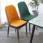 Modern Leather Upholstered Dining Chair with High Back