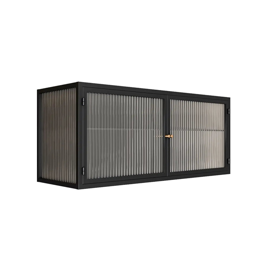 Black Metal Wall-Mounted Kitchen China Cabinet