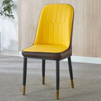 Modern Leather Upholstered Dining Chair with High Back