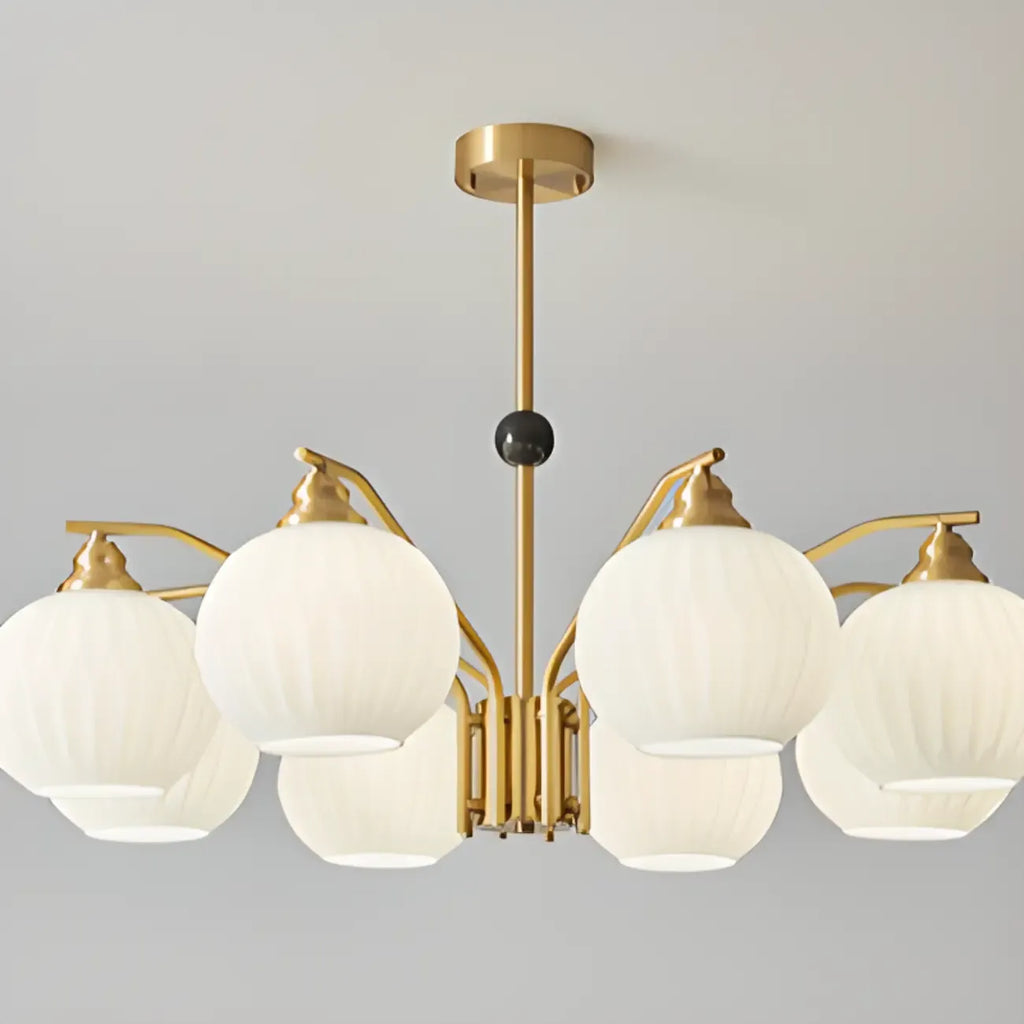 Modern 8-light Glass Globe Chandelier with Adjustable Height