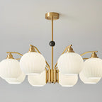 Modern 8-light Glass Globe Chandelier with Adjustable Height