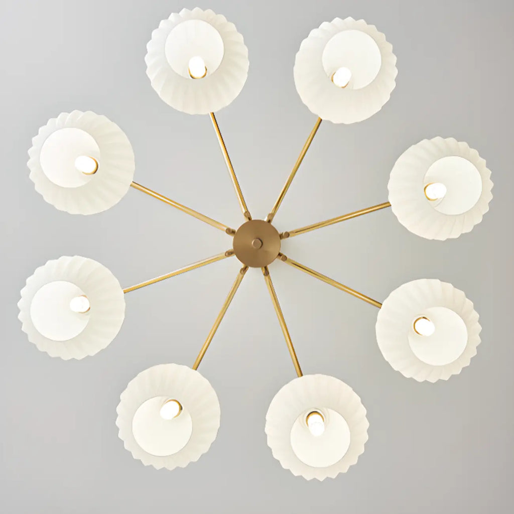 Modern 8-light Glass Globe Chandelier with Adjustable Height