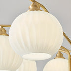 Modern 8-light Glass Globe Chandelier with Adjustable Height