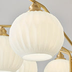 Modern 8-light Glass Globe Chandelier with Adjustable Height