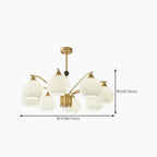 Modern 8-light Glass Globe Chandelier with Adjustable Height