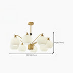 Modern 8-light Glass Globe Chandelier with Adjustable Height