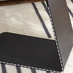 Modern Black Clear Glass Round Side Table for Couch
