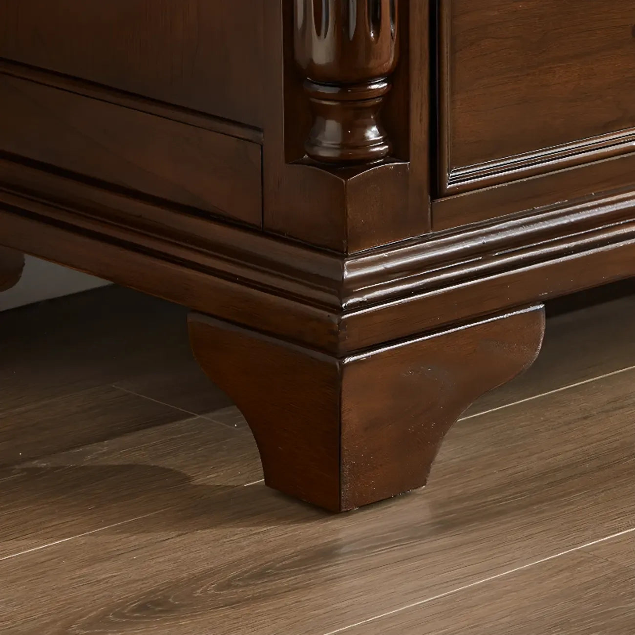 Classic Brown Wooden Double Dressers with 9-Drawers