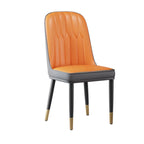 Modern Leather Upholstered Dining Chair with High Back