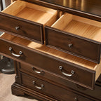 Classic Brown Wooden Double Dressers with 9-Drawers