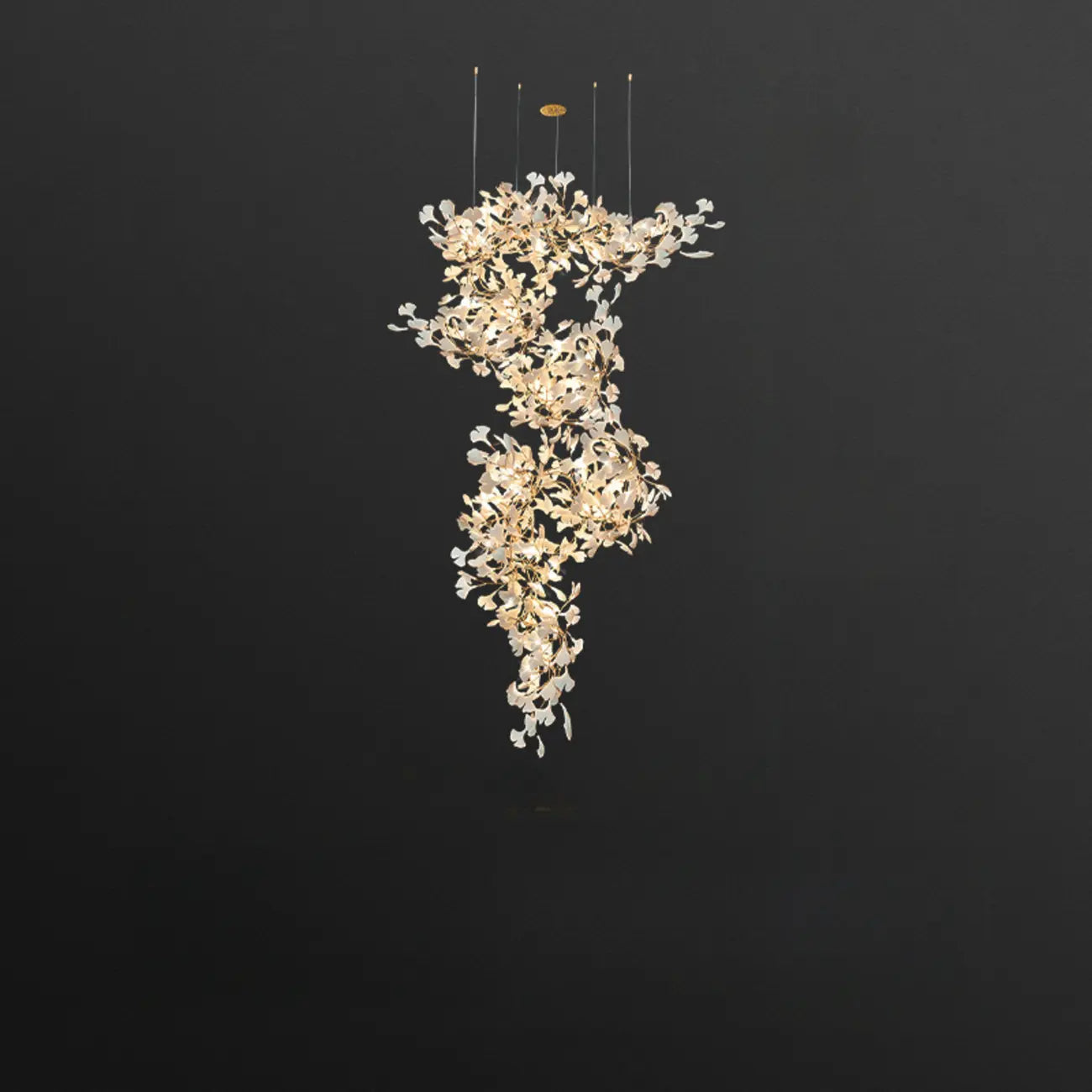 Luxury Adjustable Leaf  Chandelier for Open Spaces