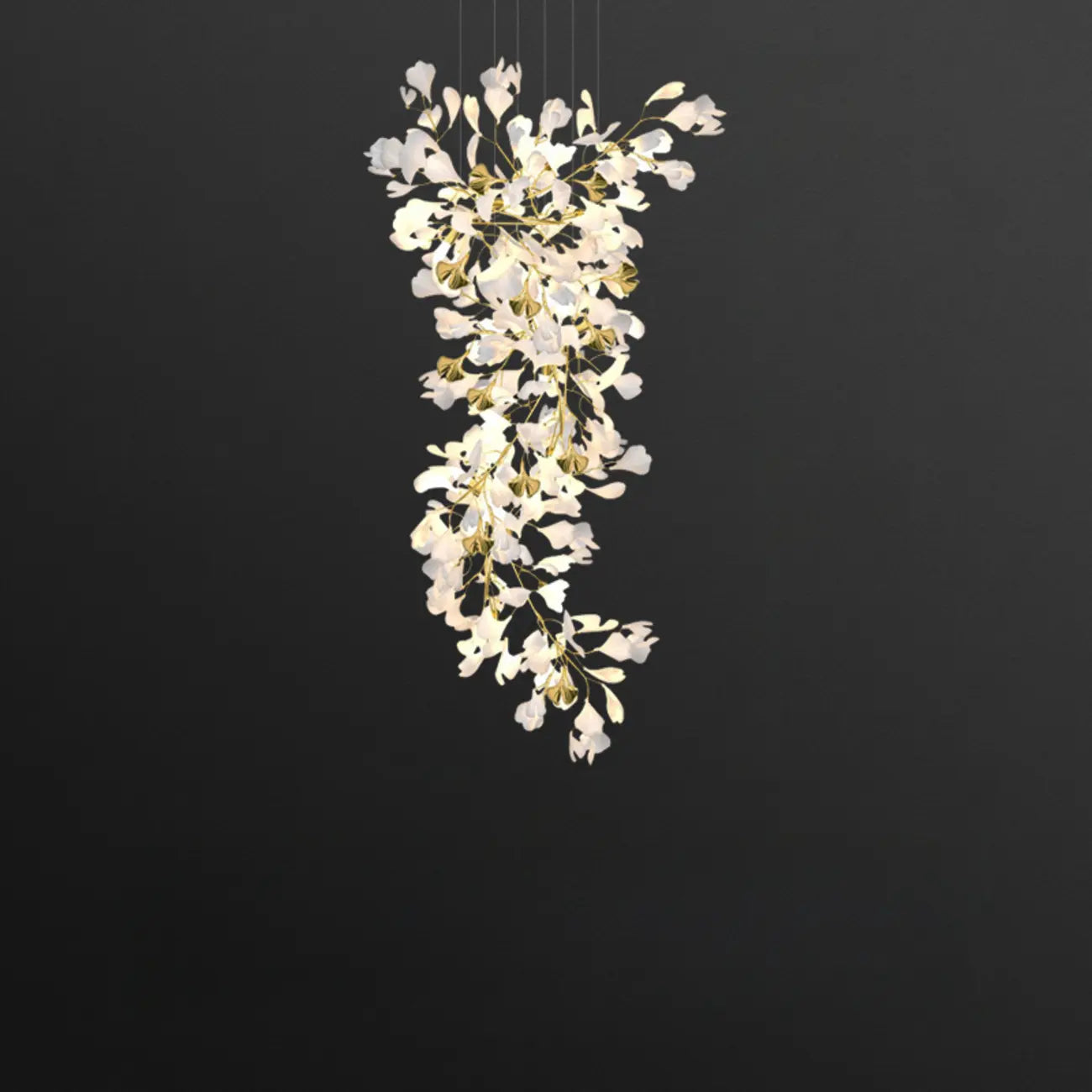 Luxury Adjustable Leaf  Chandelier for Open Spaces