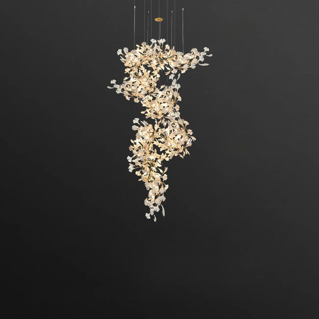 Luxury Adjustable Leaf  Chandelier for Open Spaces