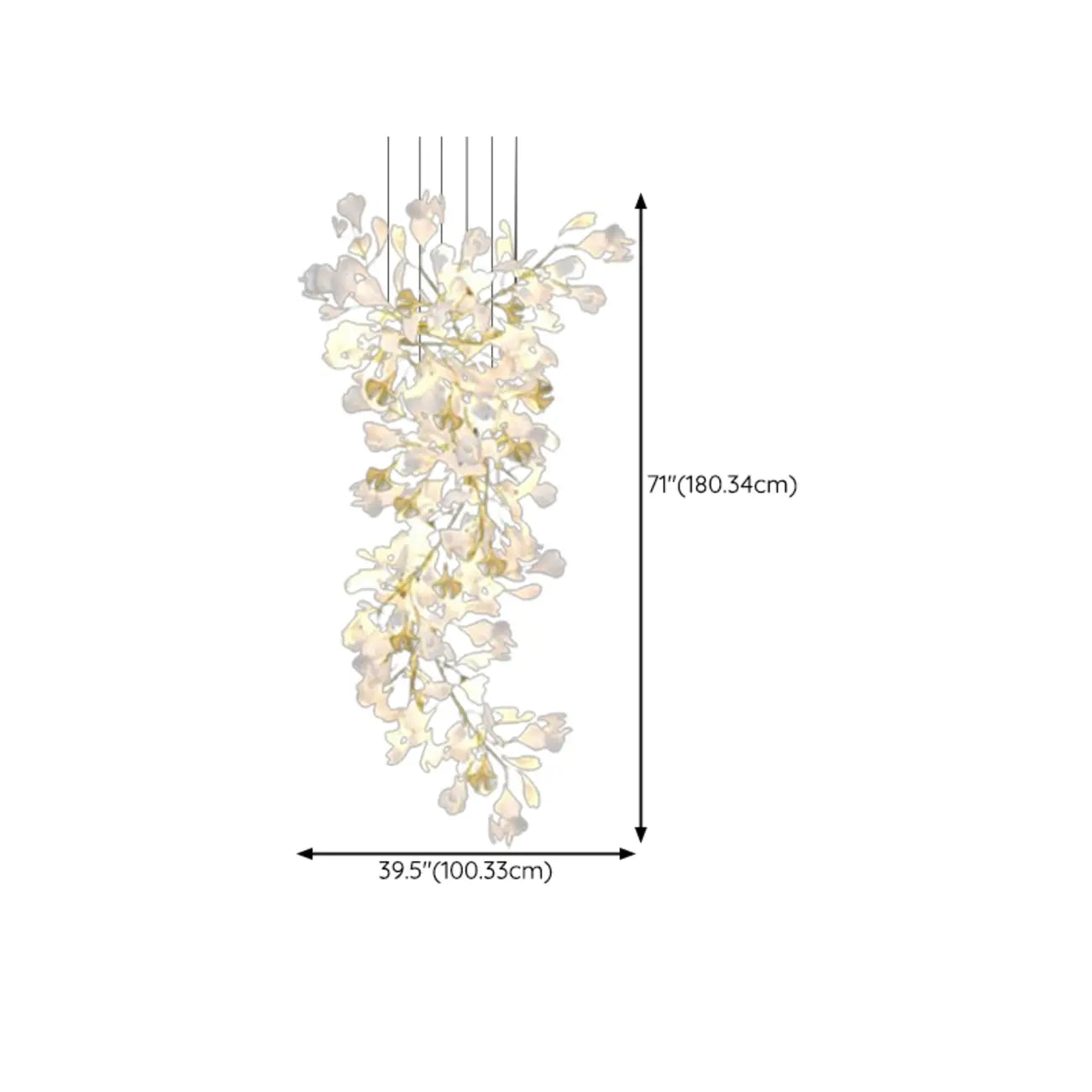 Luxury Adjustable Leaf  Chandelier for Open Spaces