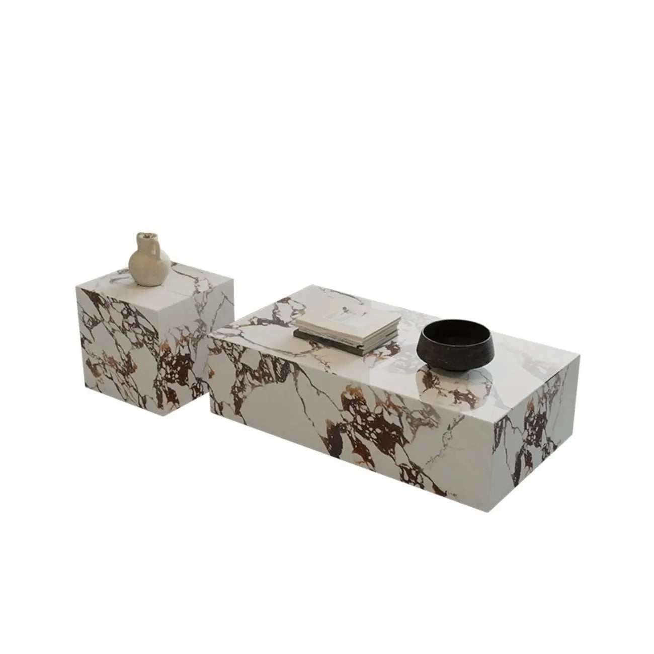 Modern Wooden  Coffee Table Set with Square Design