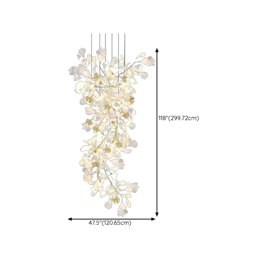 Luxury Adjustable Leaf  Chandelier for Open Spaces